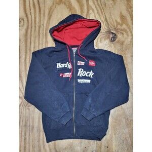 Hard Rock Cafe Washington D.C. FullZip Hoodie Men S Blk Cotton @Urack Patchwork